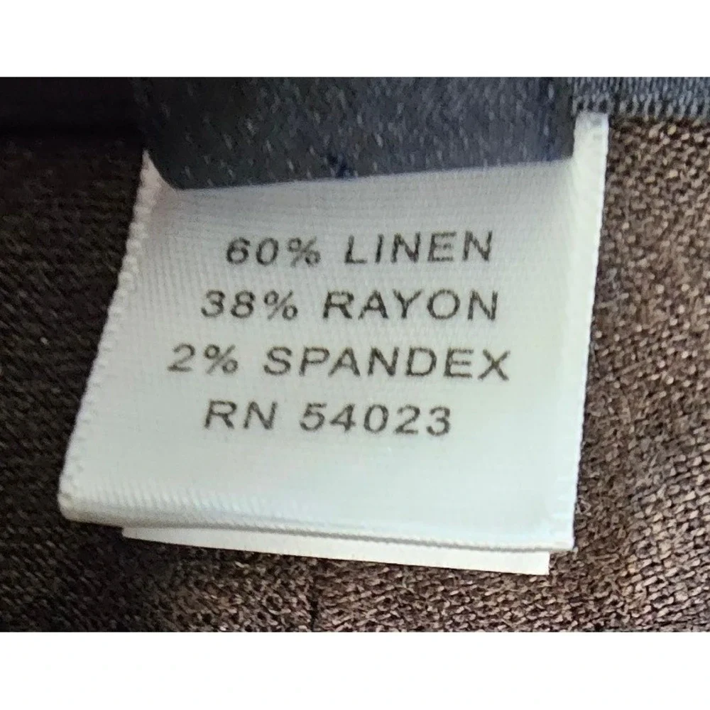 Banana Republic Brown Linen Blend Wide Leg Stretch Trousers Pants Womens Size 0